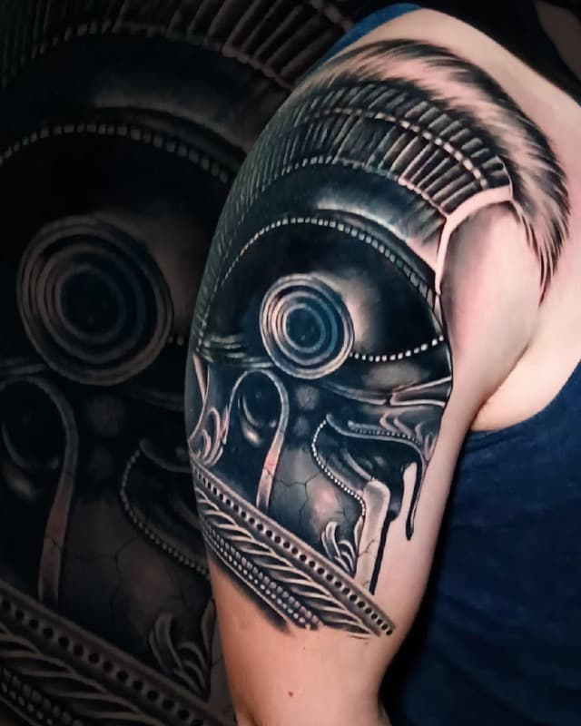 Spartan helmet tattoo