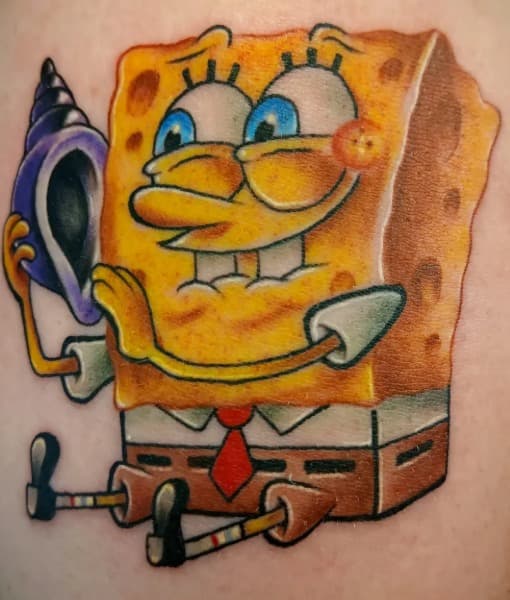 SpongeBob color tattoo